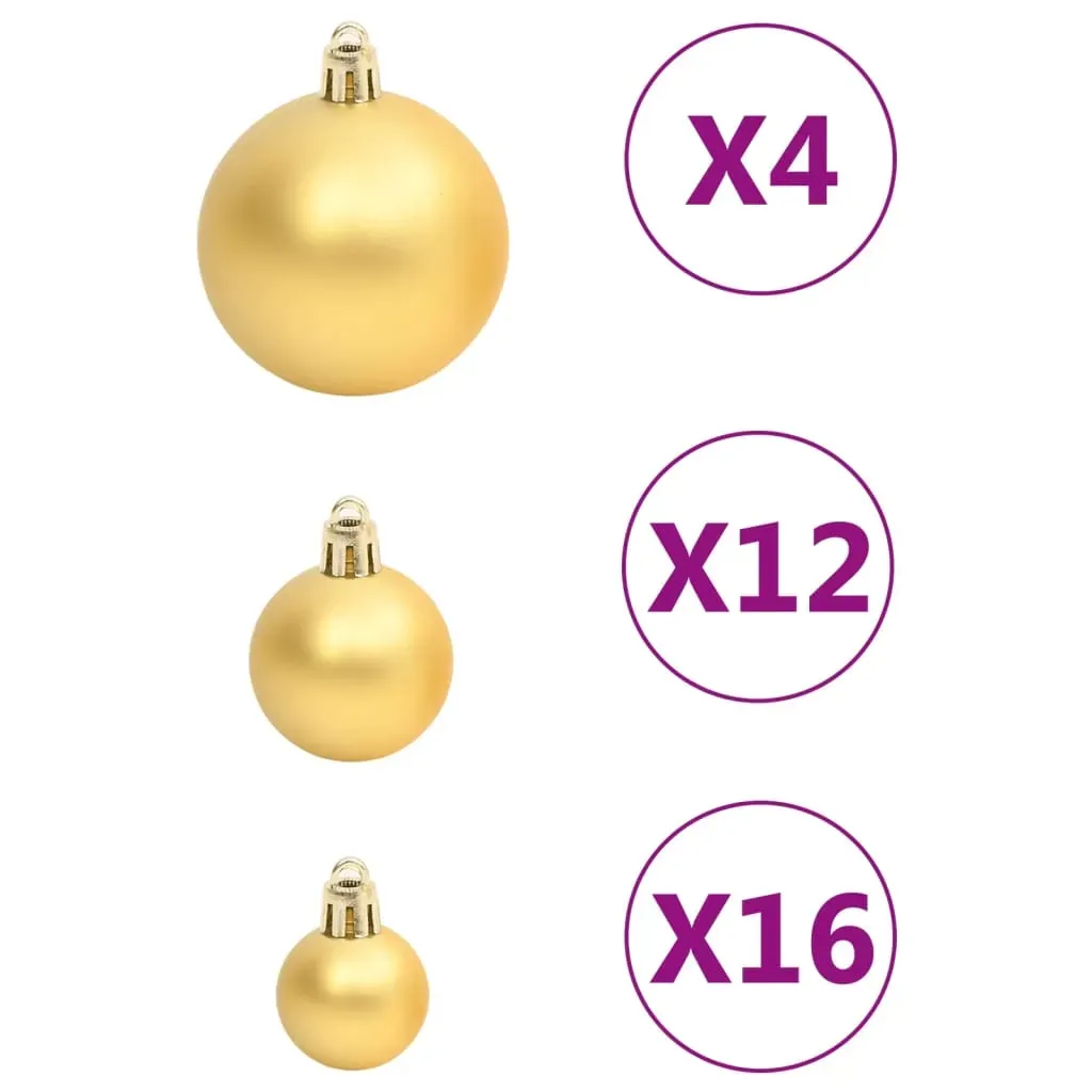 111 Piece Christmas Bauble Set Gold Polystyrene Price