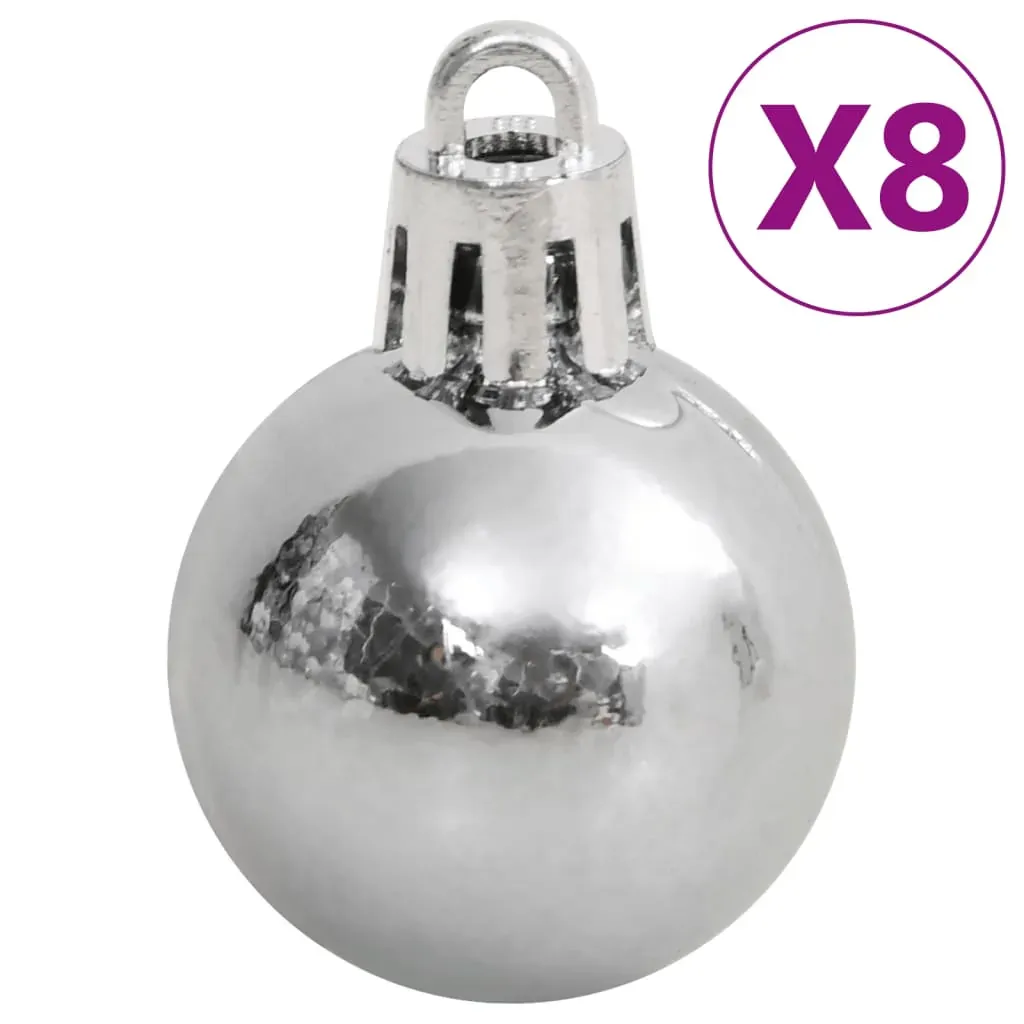 111 Piece Christmas Bauble Set White and Grey Polystyrene Price
