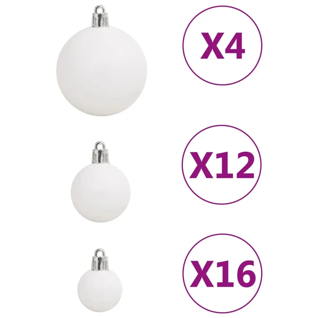 111 Piece Christmas Bauble Set White Polystyrene Price
