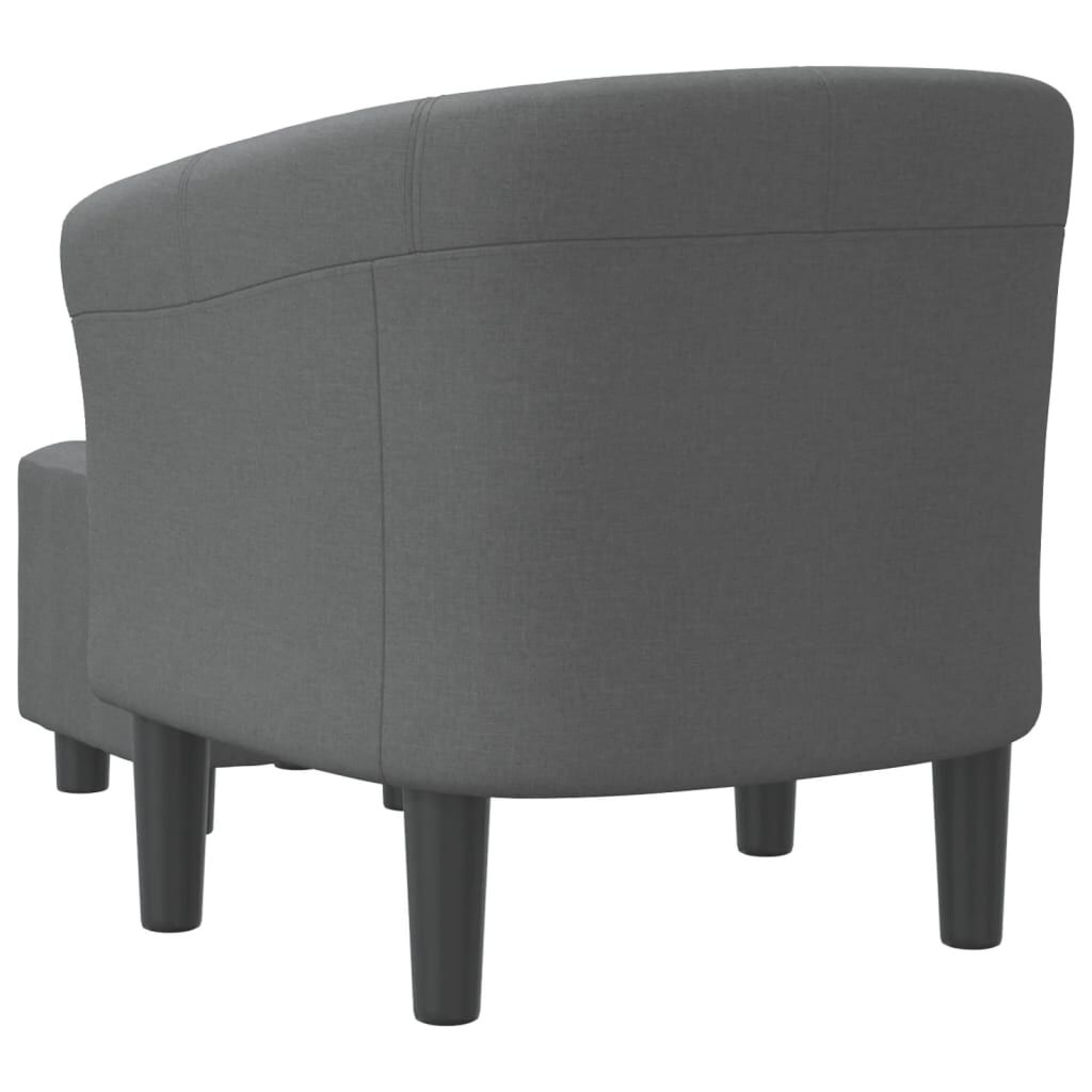 Tub Chair with Footstool Dark Grey Fabric Price