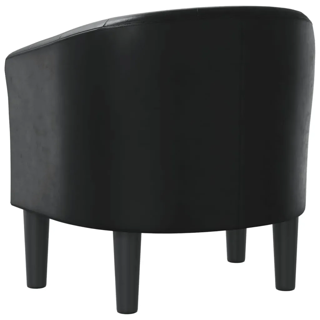 Tub Chair Black Faux Leather Price