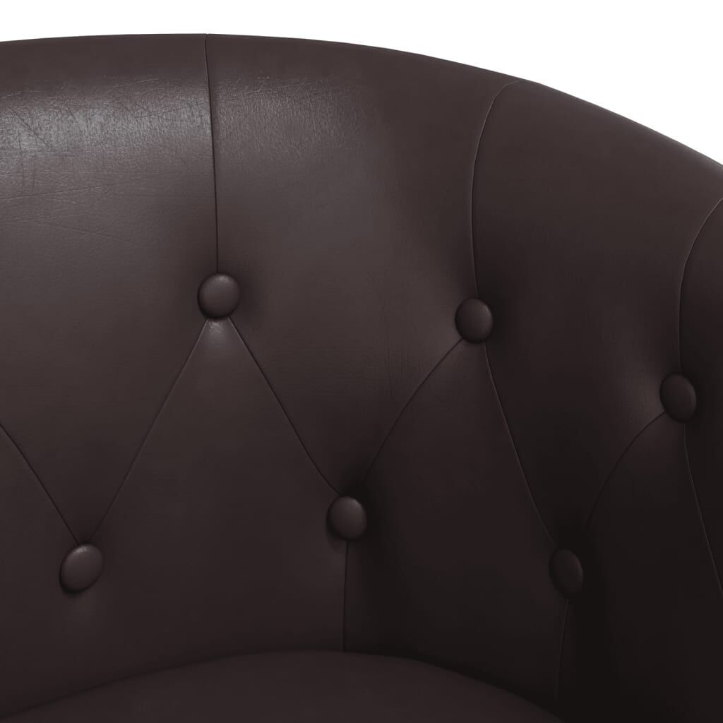 Tub Chair Brown Faux Leather Price