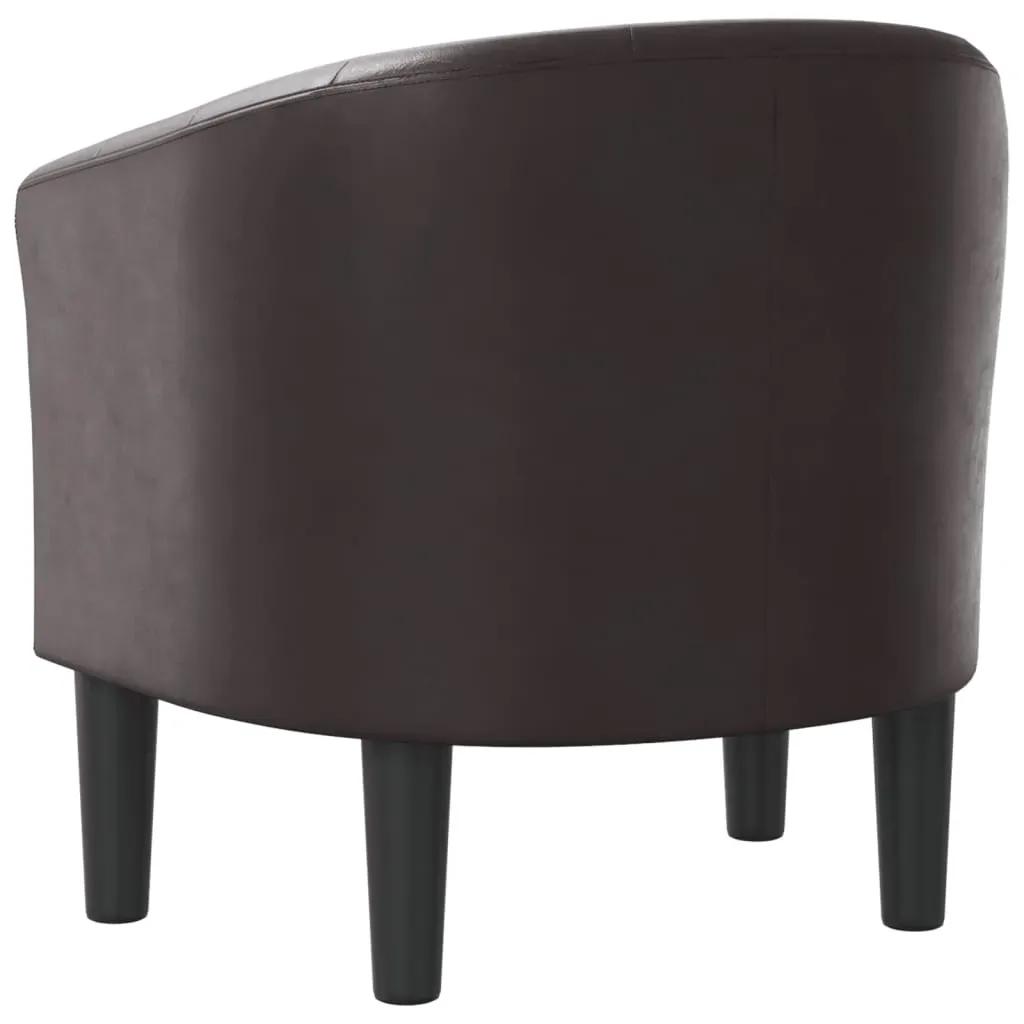 Tub Chair Brown Faux Leather Price