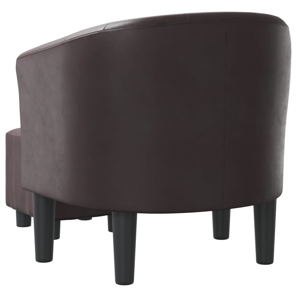 Tub Chair with Footstool Brown Faux Leather Price