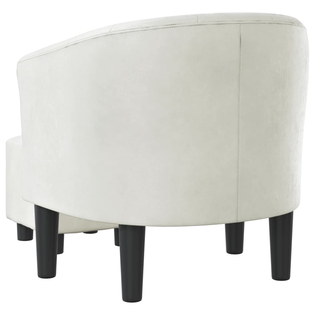Tub Chair with Footstool White Faux Leather Price