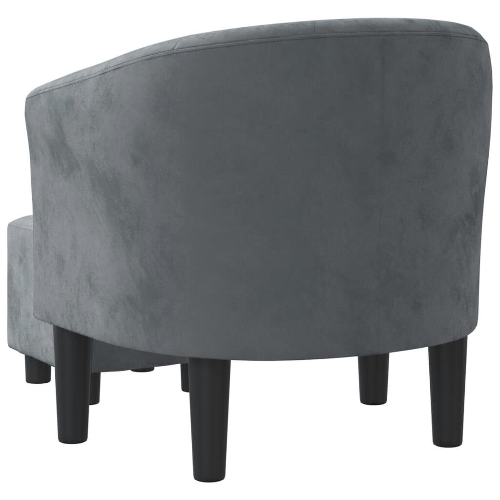Tub Chair with Footstool Dark Grey Velvet Price