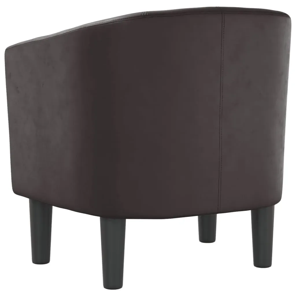 Tub Chair Brown Faux Leather Price