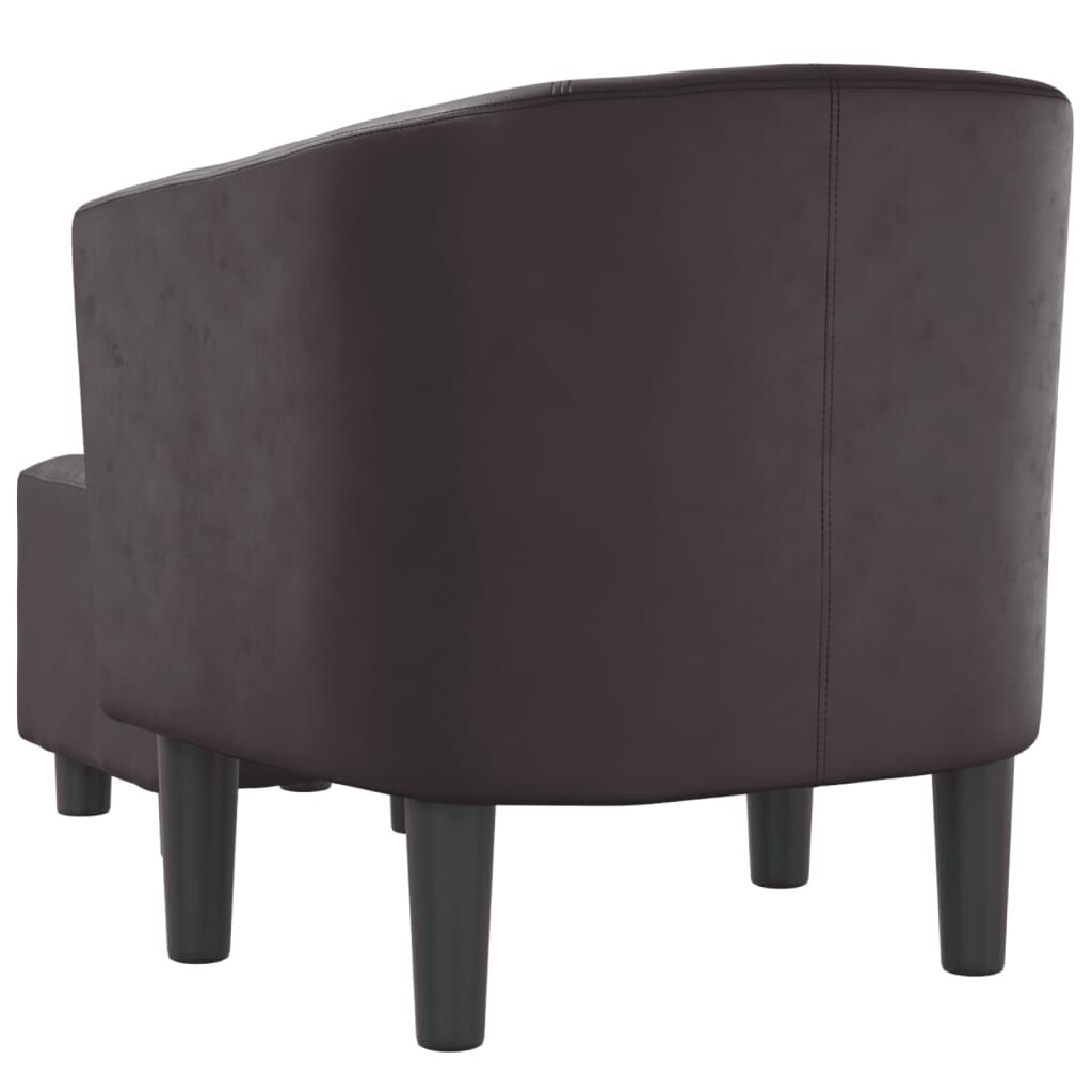 Tub Chair with Footstool Brown Faux Leather Price