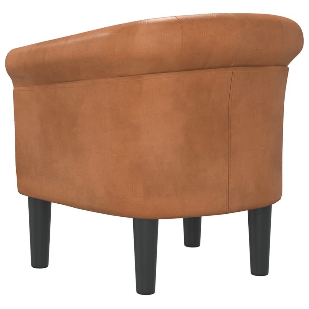 Tub Chair Brown Faux Leather Price