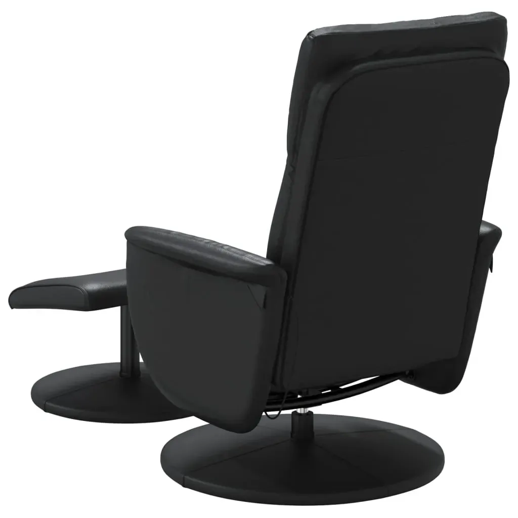 Massage Recliner Chair with Footstool Black Faux Leather Price