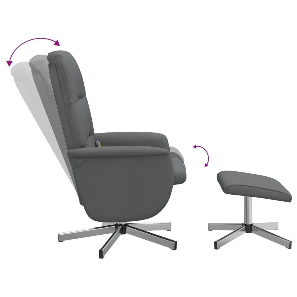 Massage Recliner Chair with Footstool Dark Grey Fabric Price