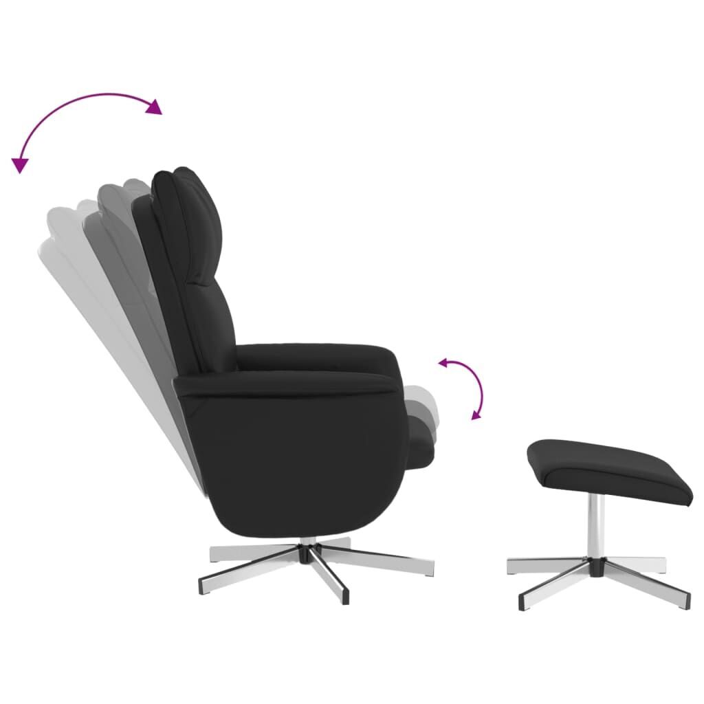 Massage Recliner Chair with Footstool Black Faux Leather Price