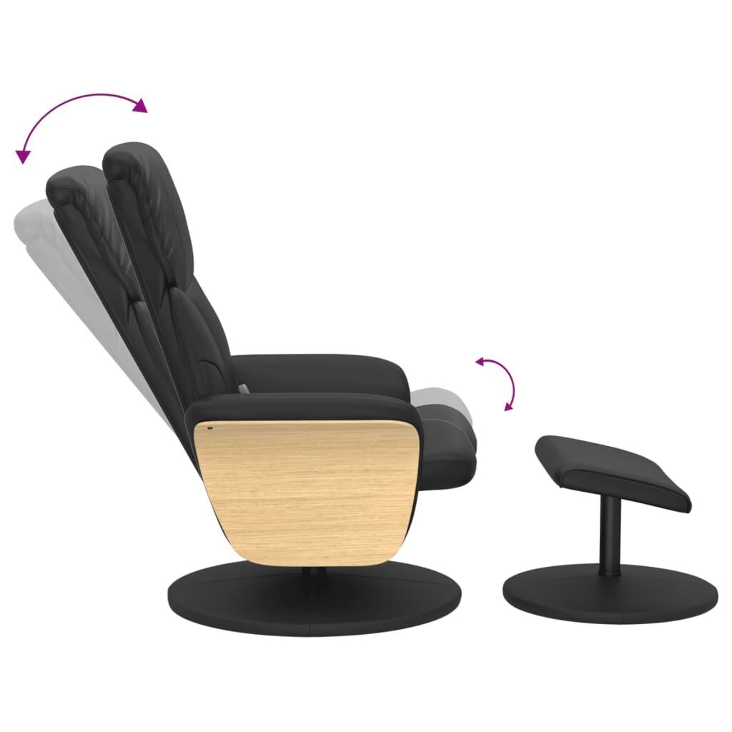 Massage Recliner Chair with Footstool Black Faux Leather Price
