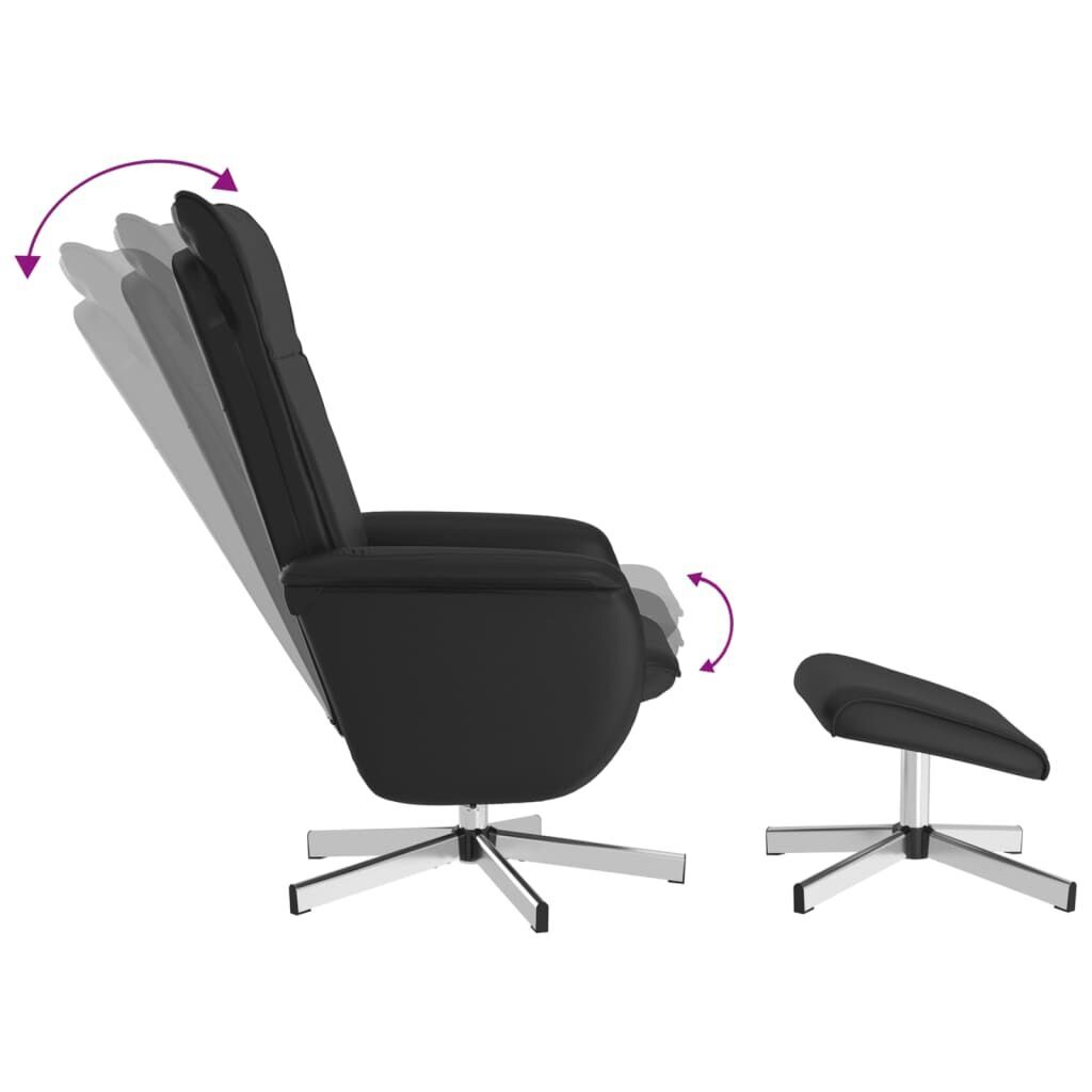 Massage Recliner Chair with Footstool Black Faux Leather Price