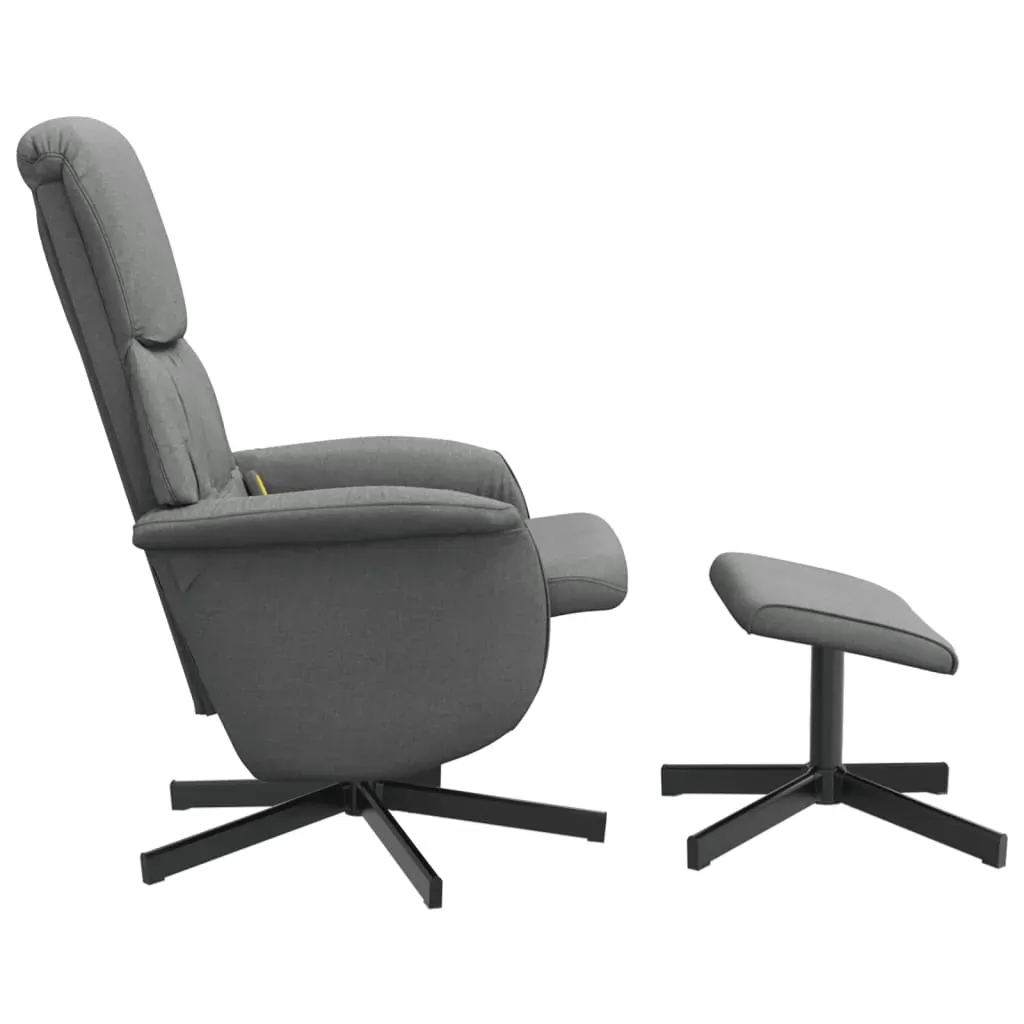 Massage Recliner Chair with Footstool Dark Grey Fabric Price