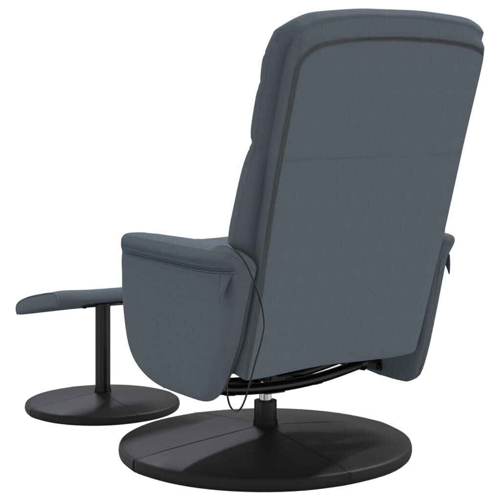 Massage Recliner Chair with Footstool Dark Grey Velvet Price