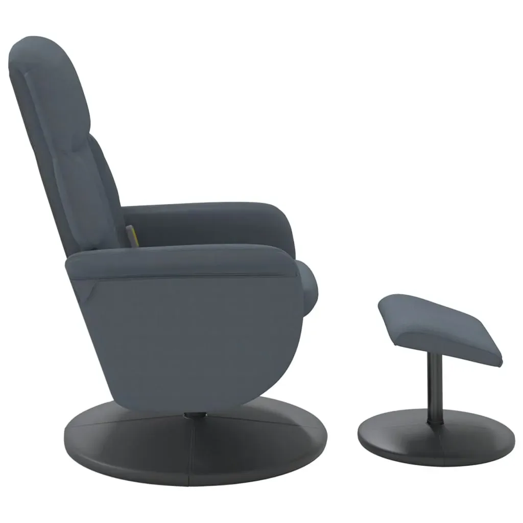 Massage Recliner Chair with Footstool Dark Grey Velvet Price