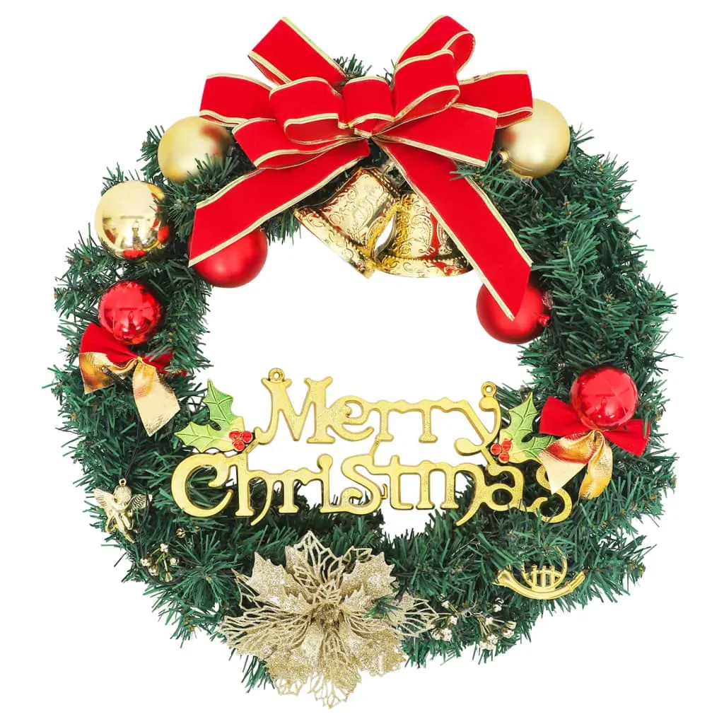 Christmas Wreath with 15 LEDs Green 30 cm Price