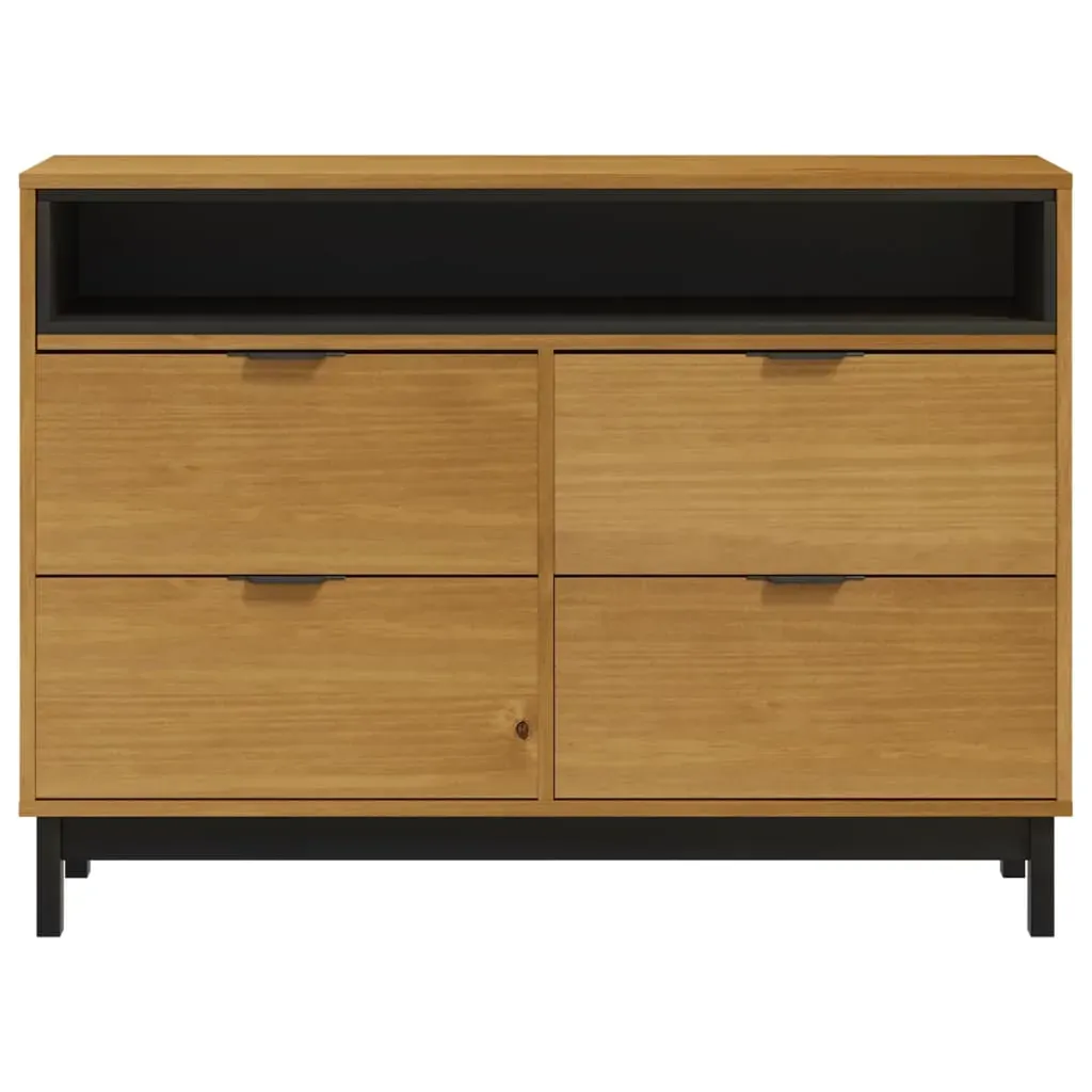 Drawer Cabinet FLAM 110x40x80 cm Solid Wood Pine Price