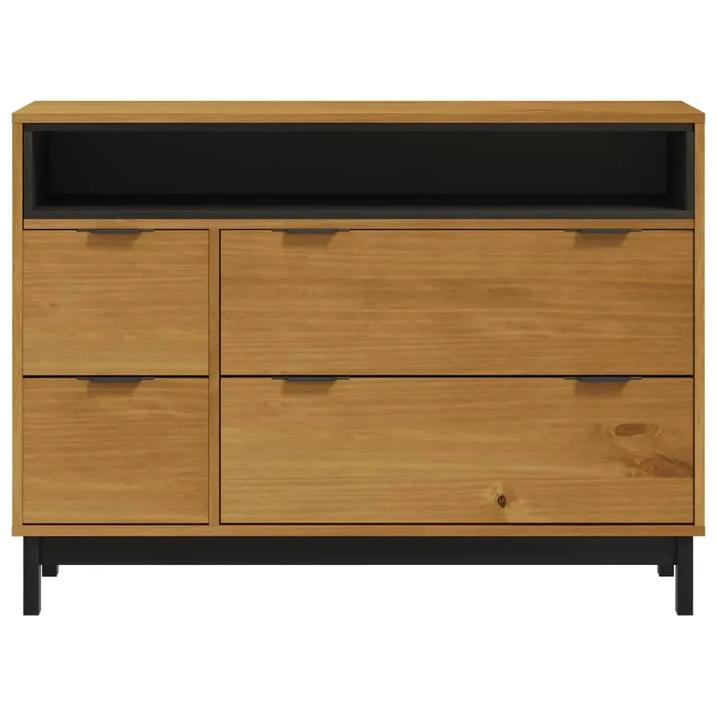 Drawer Cabinet FLAM 110x40x80 cm Solid Wood Pine Price