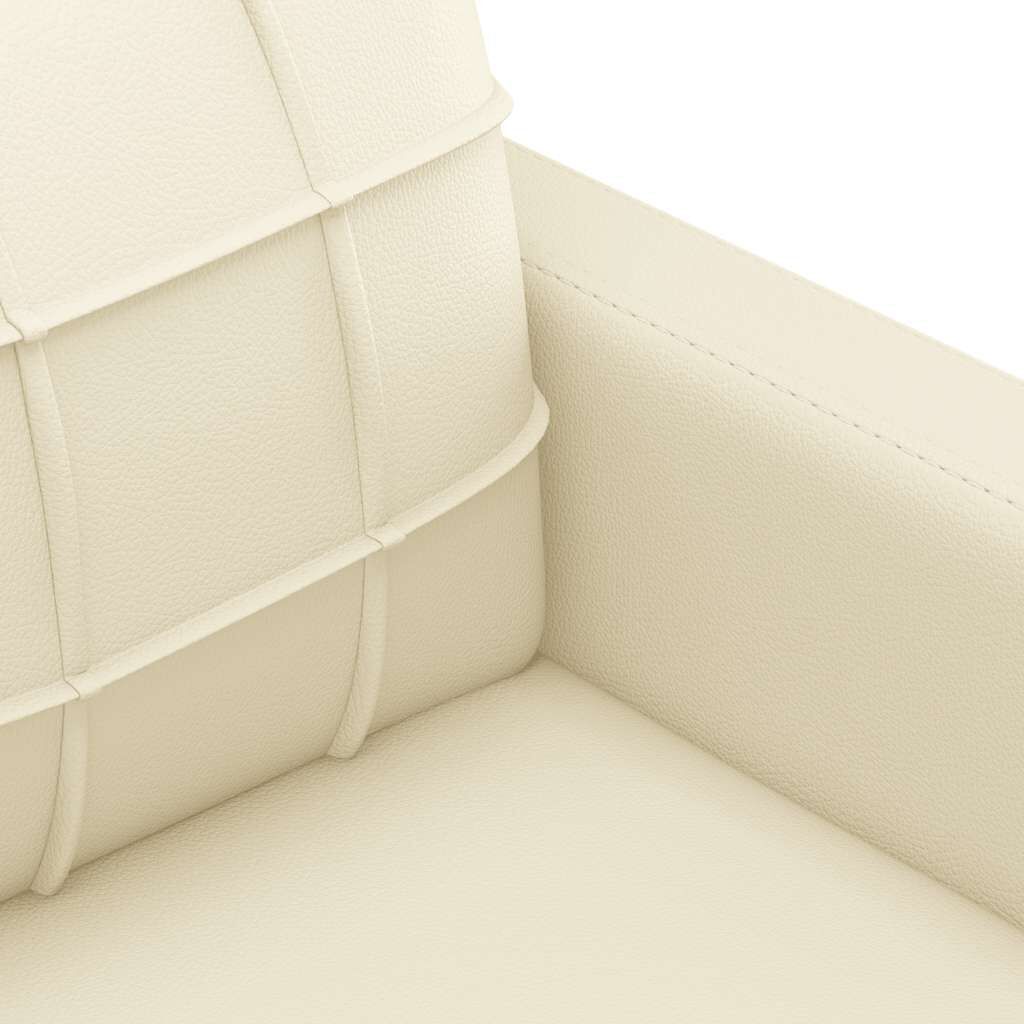 Sofa Chair Cream 60 cm Faux Leather Price