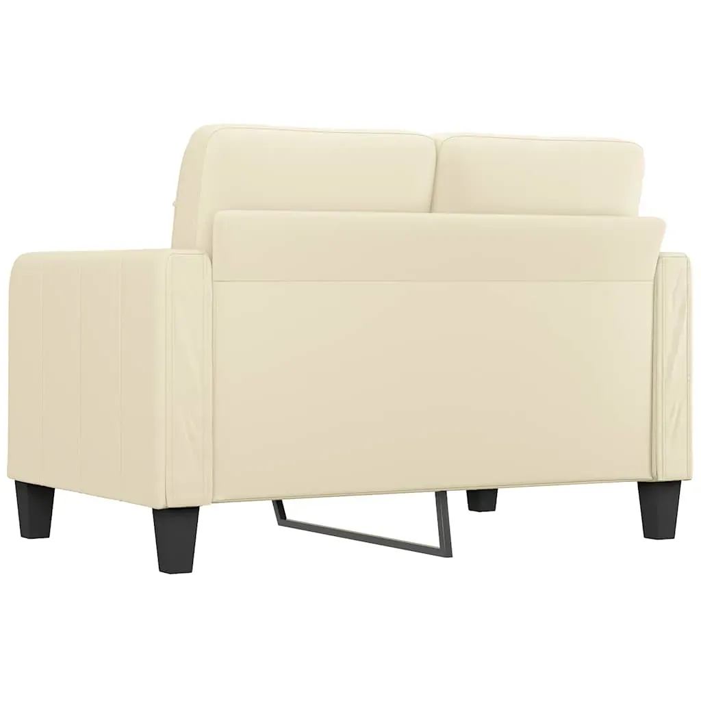 2-Seater Sofa Cream 120 cm Faux Leather Price