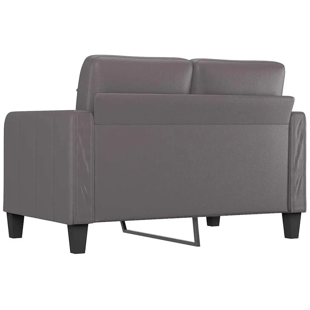 2-Seater Sofa Grey 120 cm Faux Leather Price