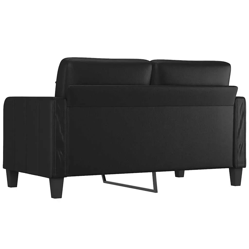 2-Seater Sofa Black 140 cm Faux Leather Price