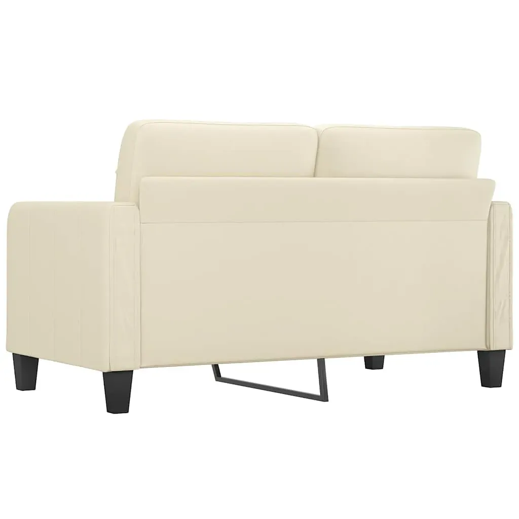 2-Seater Sofa Cream 140 cm Faux Leather Price