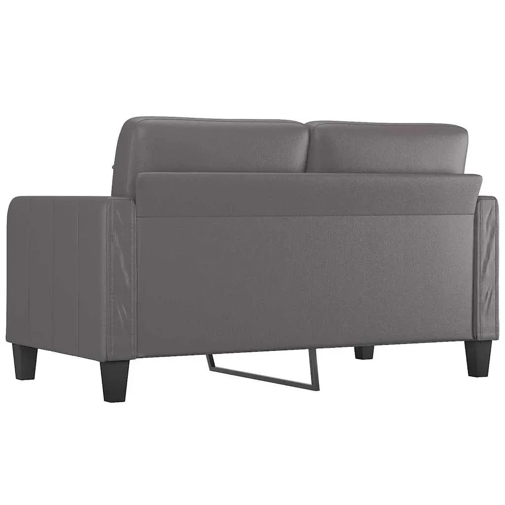 2-Seater Sofa Grey 140 cm Faux Leather Price