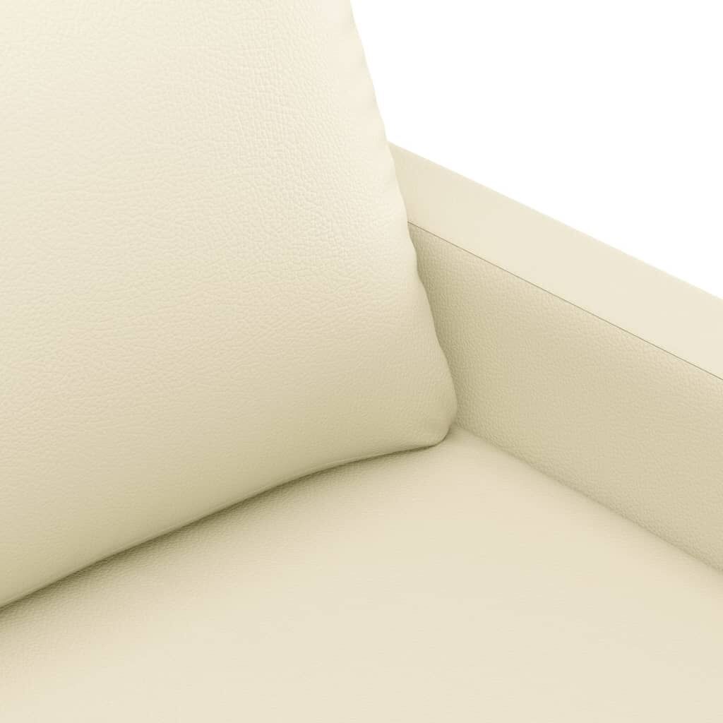 2-Seater Sofa Cream 120 cm Faux Leather Price