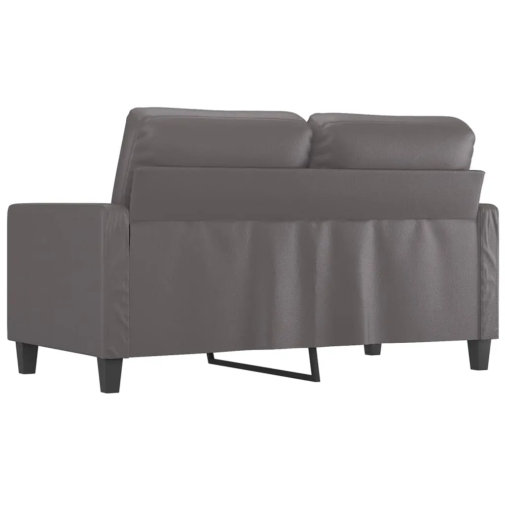 2-Seater Sofa Grey 120 cm Faux Leather Price