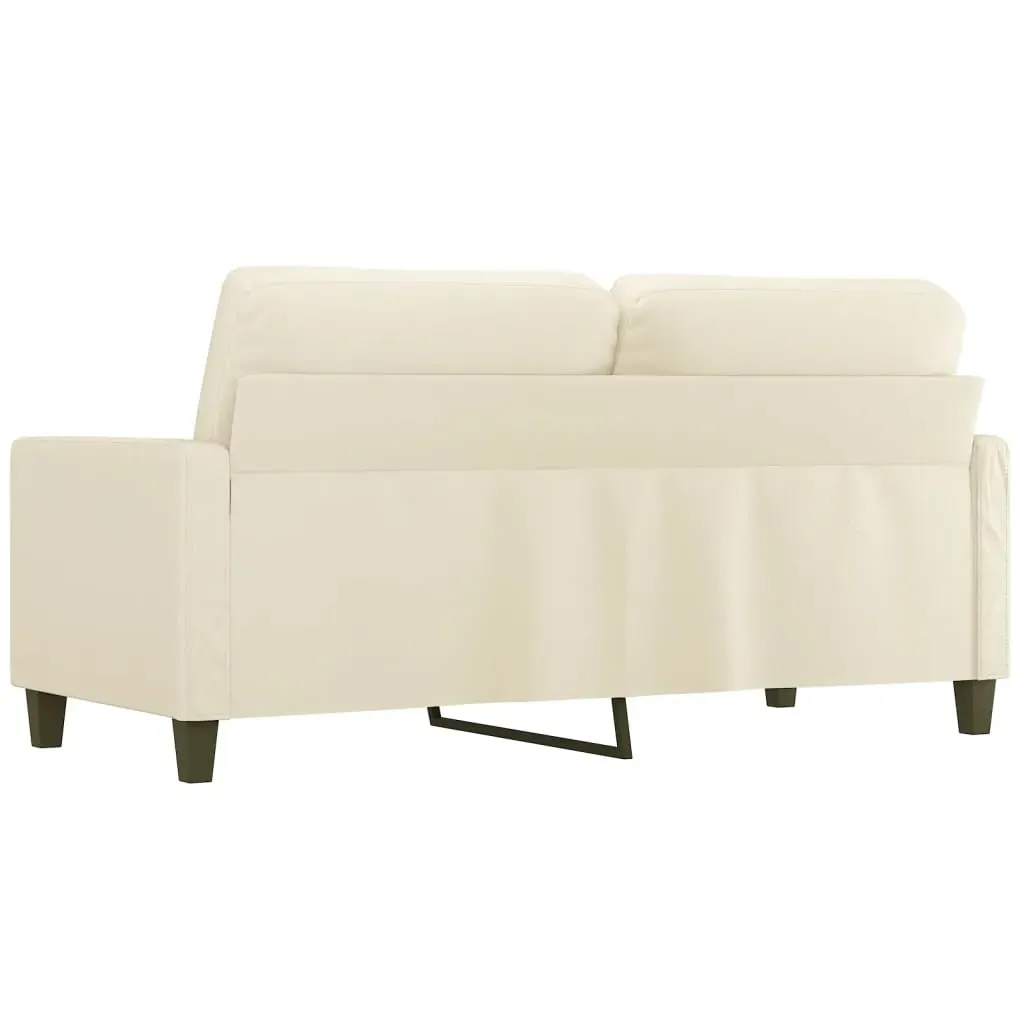 2-Seater Sofa Cream 140 cm Faux Leather Price