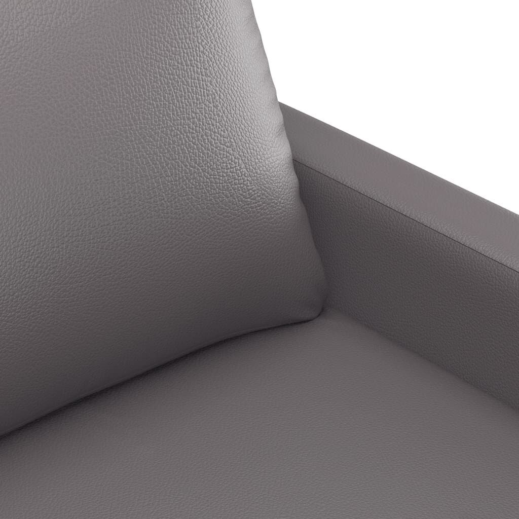 2-Seater Sofa Grey 140 cm Faux Leather Price