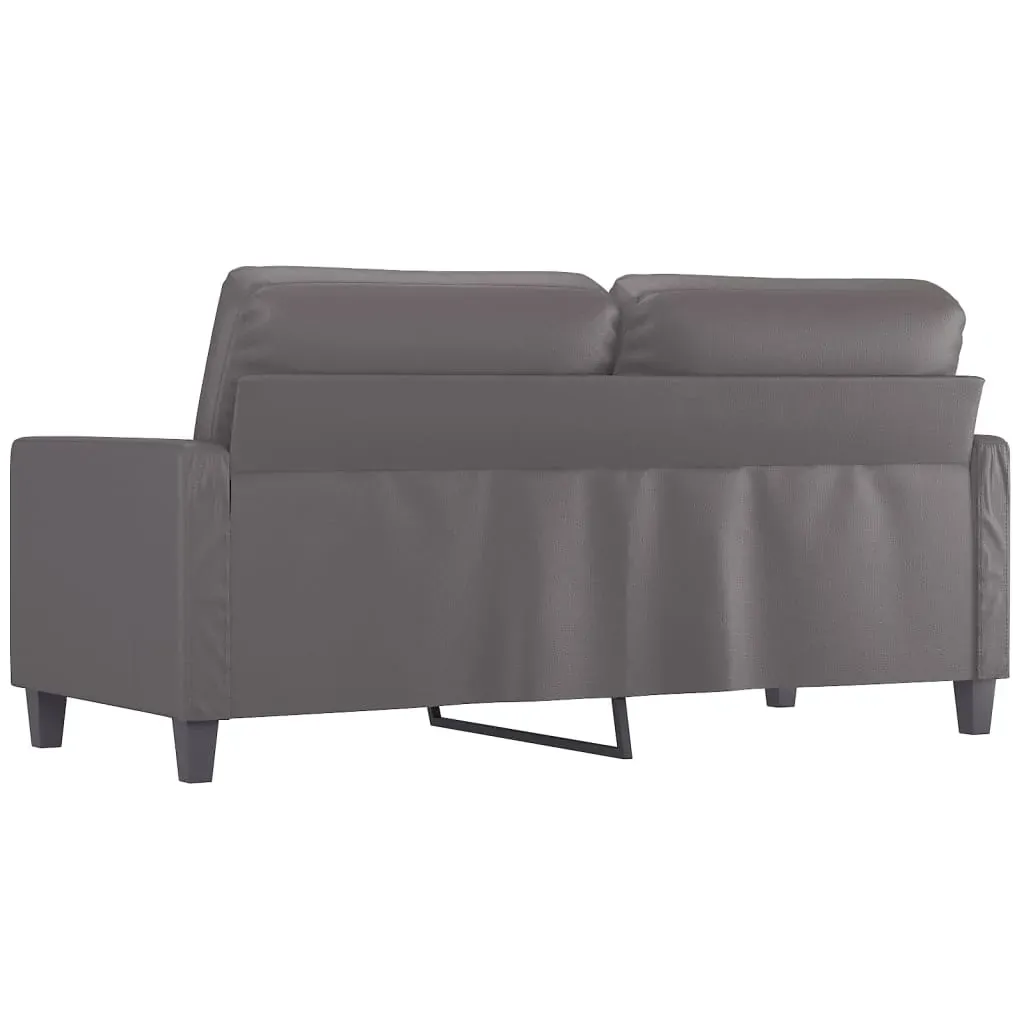 2-Seater Sofa Grey 140 cm Faux Leather Price