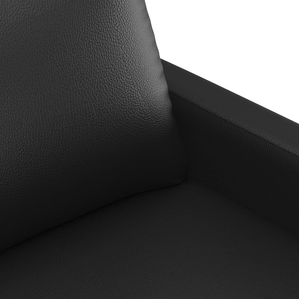 3-Seater Sofa Black 180 cm Faux Leather Price