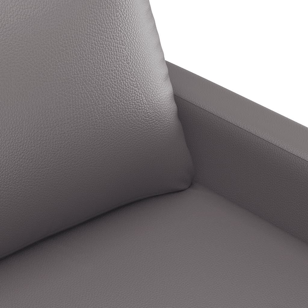 3-Seater Sofa Grey 180 cm Faux Leather Price
