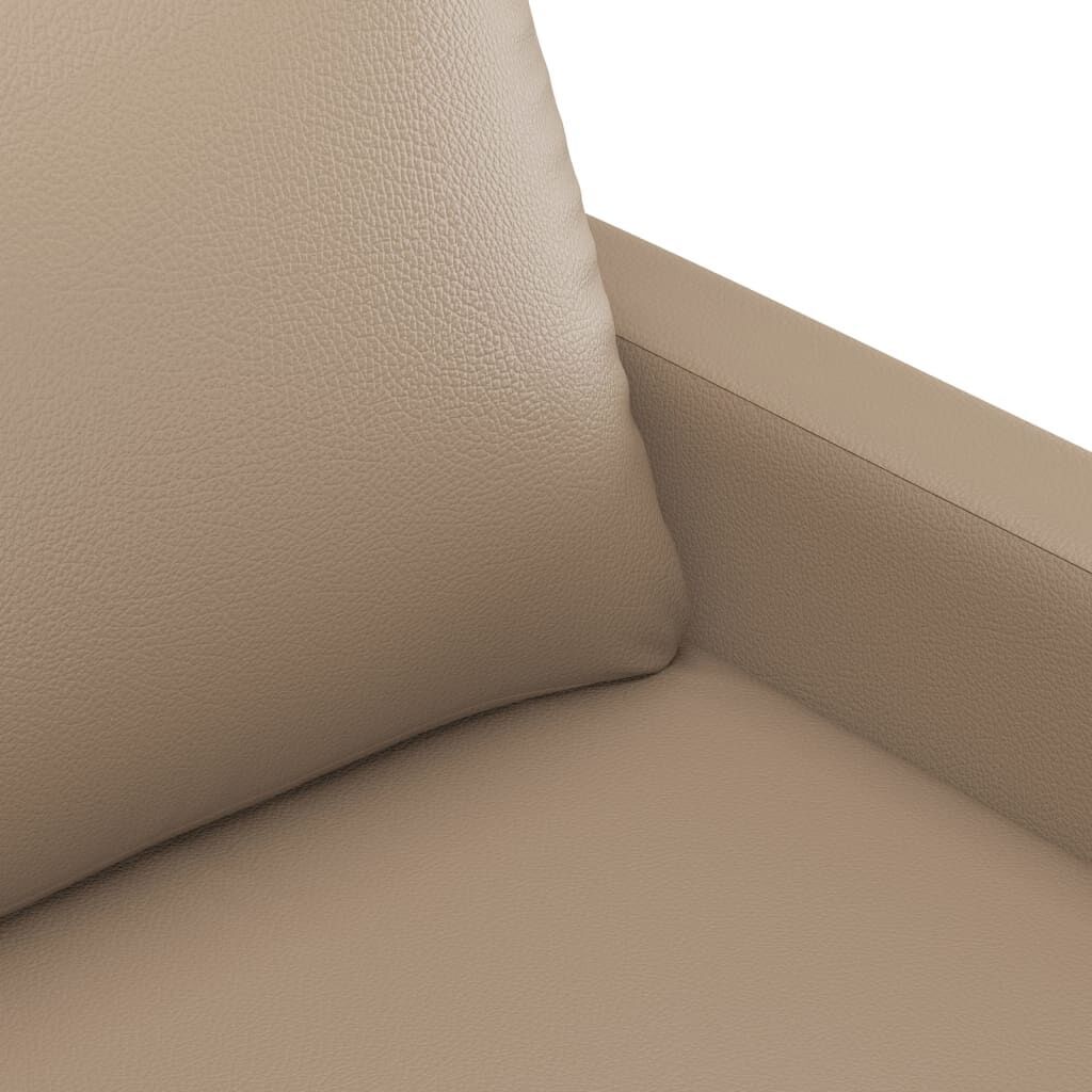3-Seater Sofa Cappuccino 180 cm Faux Leather Price