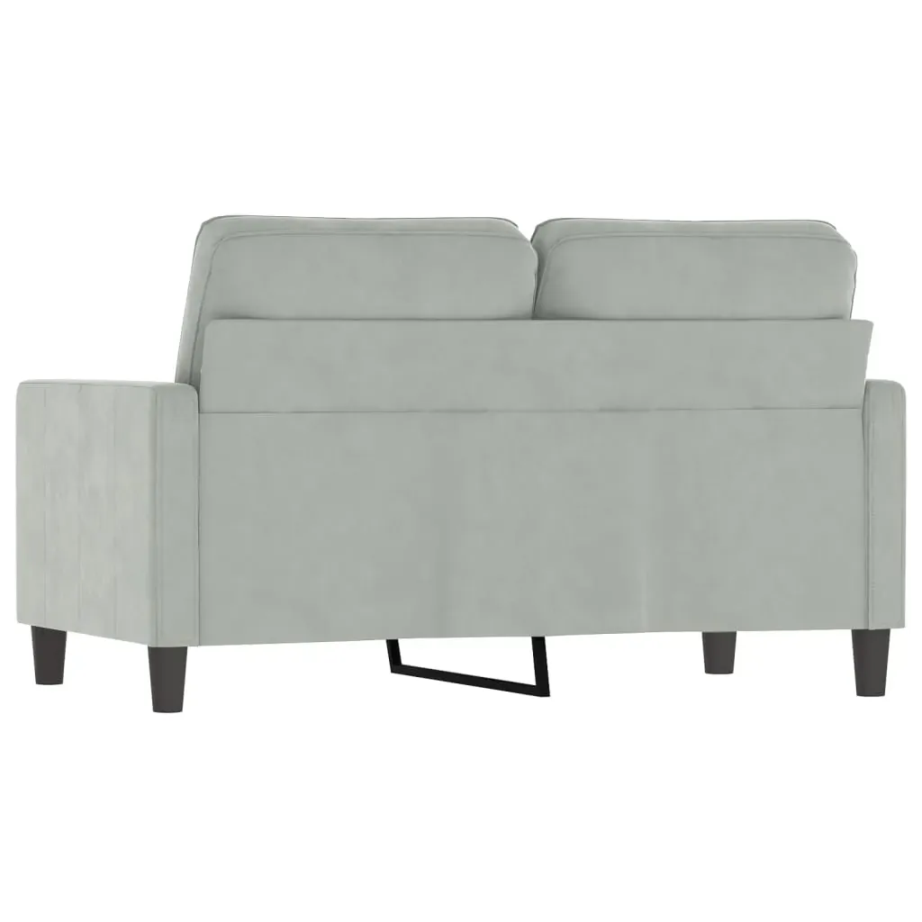 2-Seater Sofa Light Grey 120 cm Velvet Price
