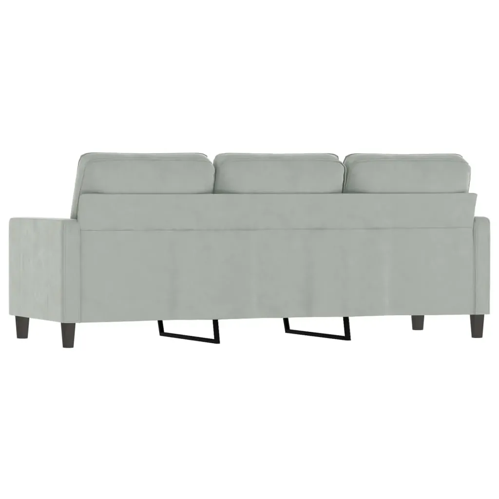 3-Seater Sofa Light Grey 180 cm Velvet Price