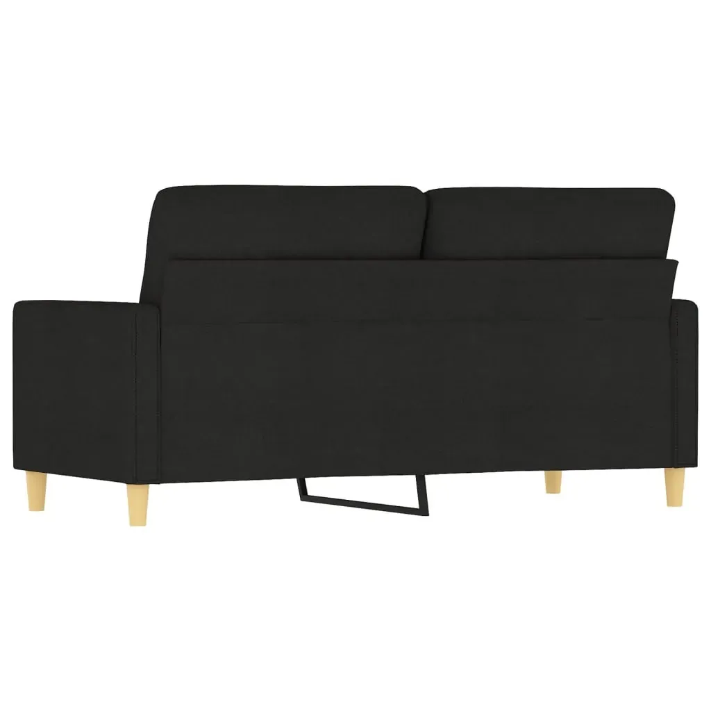 2-Seater Sofa Black 140 cm Fabric Price