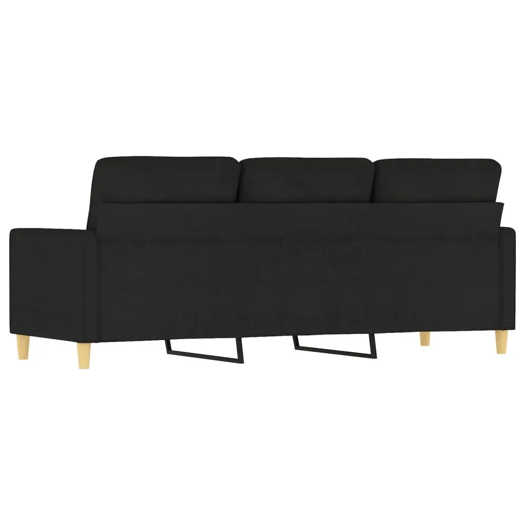 3-Seater Sofa Black 180 cm Fabric Price