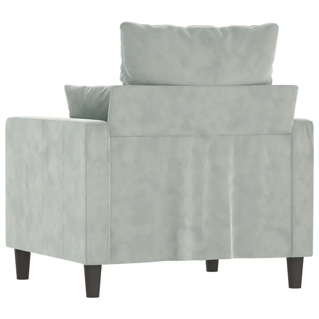 Sofa Chair Light Grey 60 cm Velvet Price