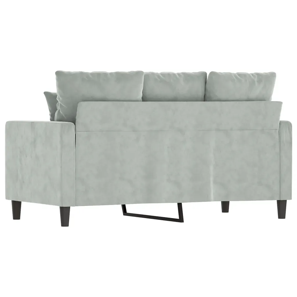 2-Seater Sofa Light Grey 120 cm Velvet Price
