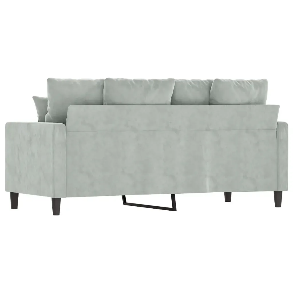 2-Seater Sofa Light Grey 140 cm Velvet Price