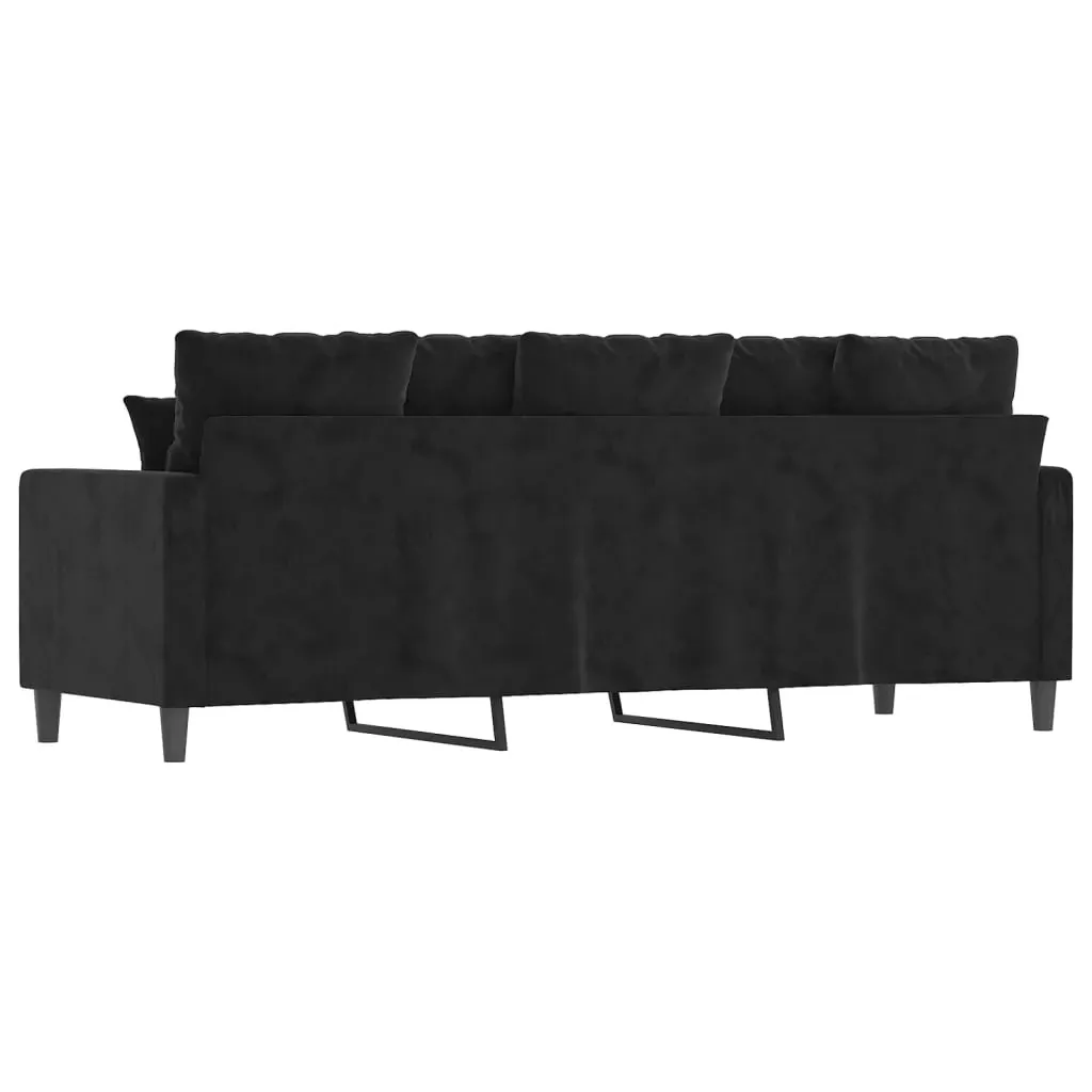 3-Seater Sofa Black 180 cm Velvet Price
