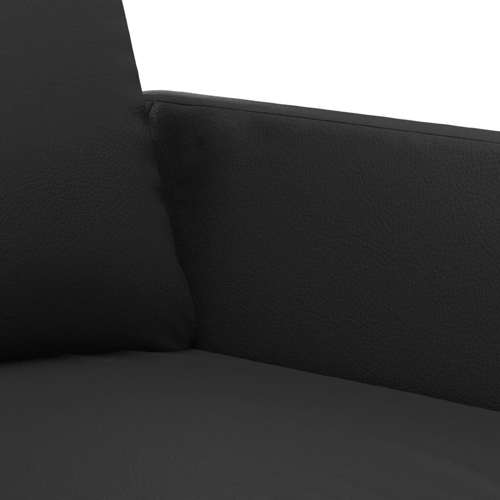 2-Seater Sofa Black 140 cm Faux Leather Price