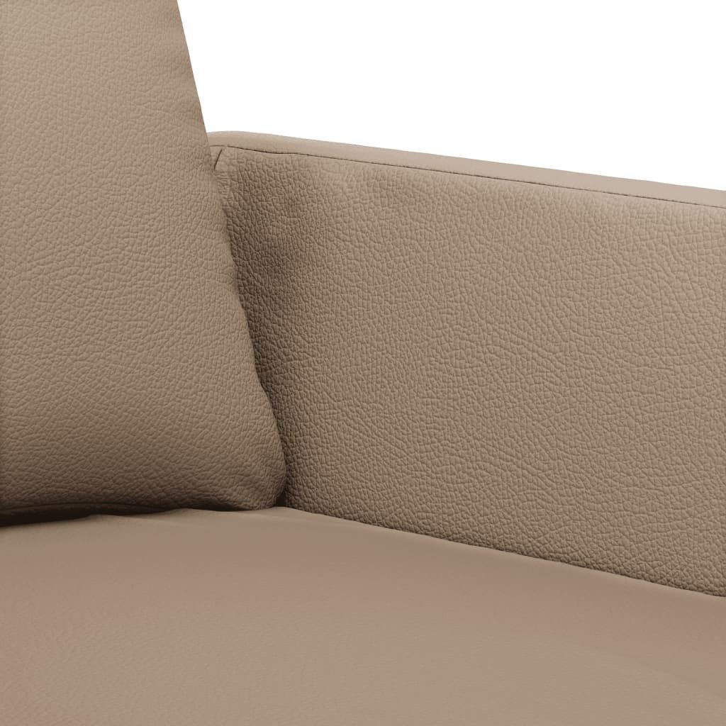 2-Seater Sofa Cappuccino 140 cm Faux Leather Price