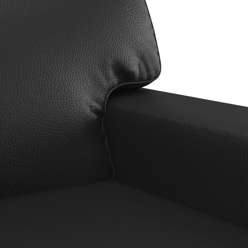 2-Seater Sofa Black 120 cm Faux Leather Price