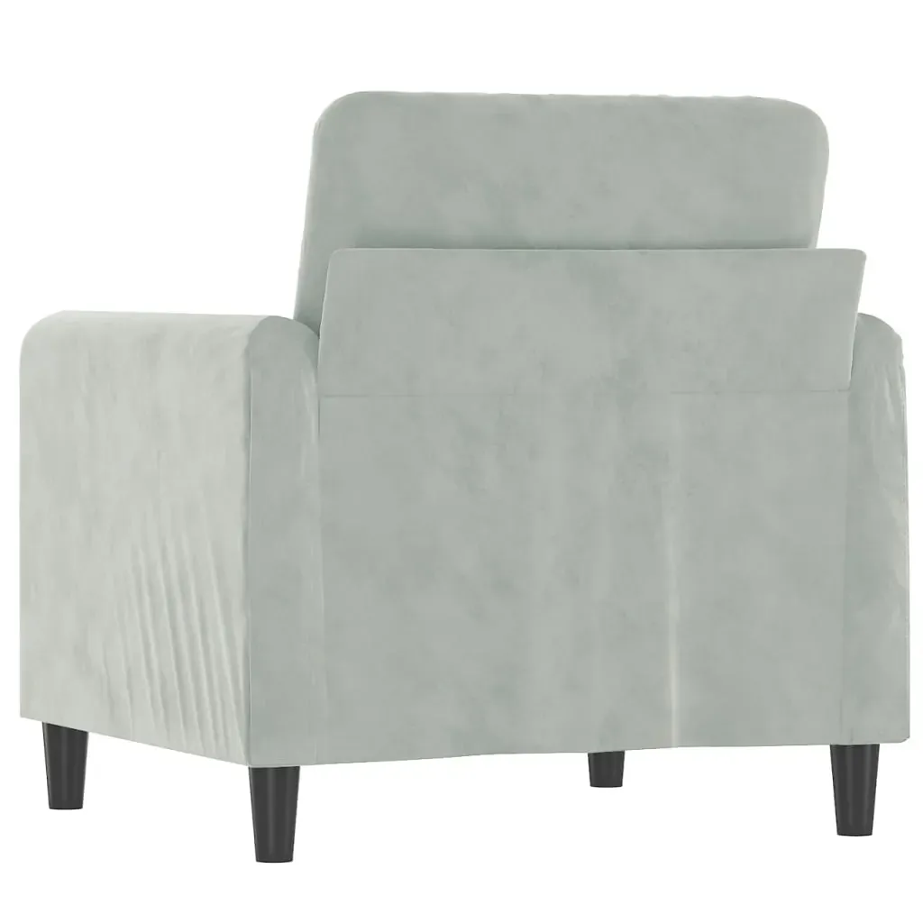 Sofa Chair Light Grey 60 cm Velvet Price